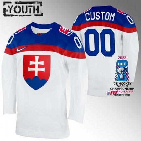Slovensko Dresy Personalizované IIHF World Championship 2023 Bílý - Dětské